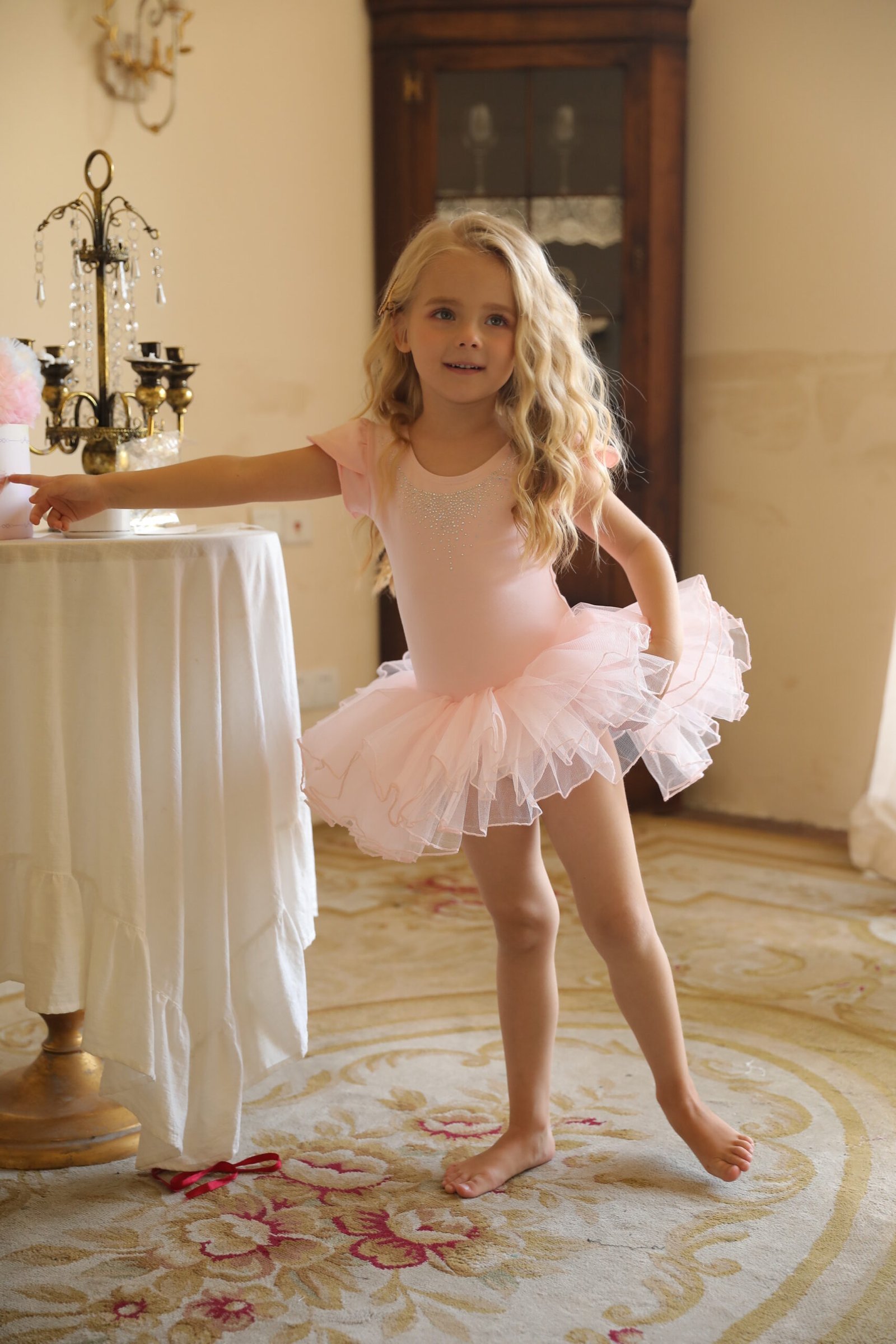 Pink layered custom girls tutu dress for boutique collection planning
