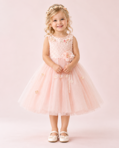 Blush Flower Tulle Party Dress for Girls | KOLESI TUTU